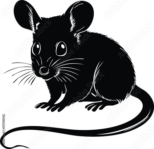 Cute Cartoon Mouse Silhouette