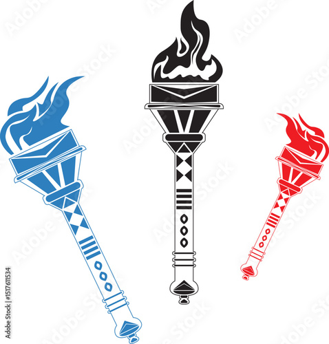 Torch light vector illustration