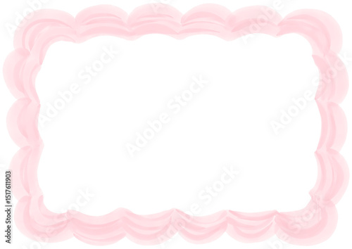 Photography Watercolor pink whipped cream frame clipart
