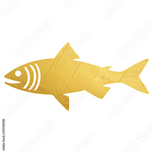 Gold foil fish vector