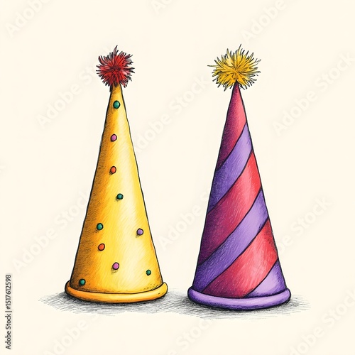 Party Hat Birthday Celebration Illustration – Festive Vector Design for Birthday and Party Themes