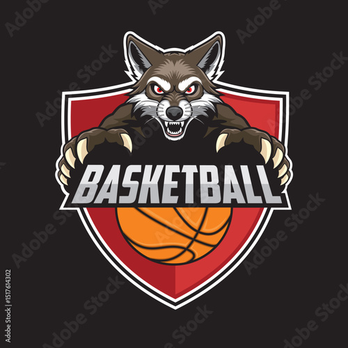 basketball club logo jackal vector illustration design