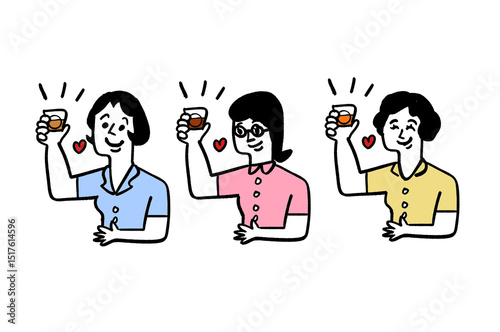 今日もお疲れ様　女性たちの乾杯セット