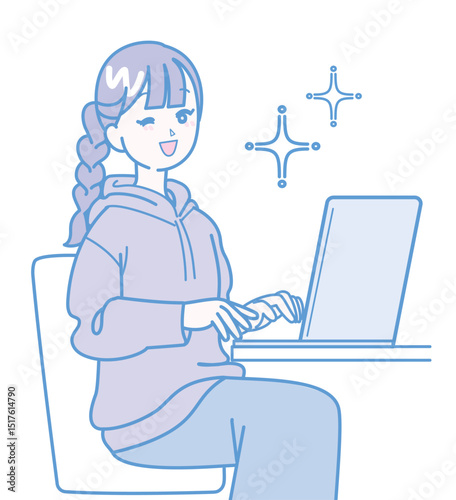 パソコン作業をしている女性