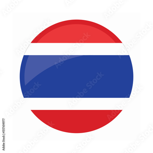 Free Download Glossy Round Badge of Thailand Flag with Watercolor Texture - GFXLoad