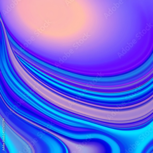 Vibrant Gradient Background with Flowing Curves in Blue and Purple Tones