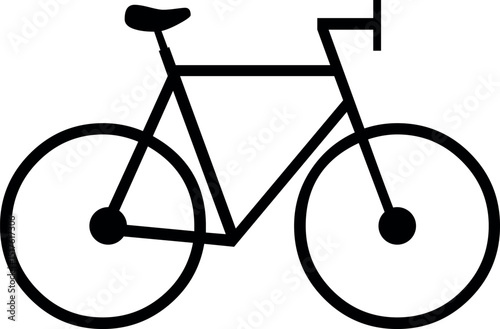 Simple black line drawing of a bicycle.