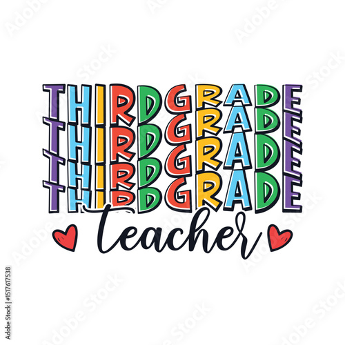Third grade teacher life kindergarten school days, colorful preschool kid's life sayings