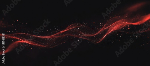 Abstract Red Particles Flowing