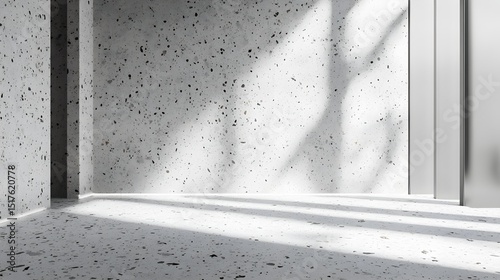 Terrazzo Texture with Polished Concrete Floor and Wall Pattern – Modern Generative AI Design for Architecture and Interior Surfaces