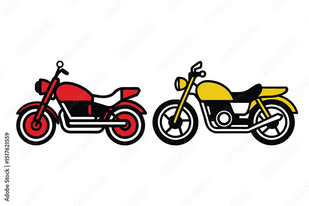 Obraz premium Motorbike Silhouette Vector Vintage Motorcycle Graphic Art