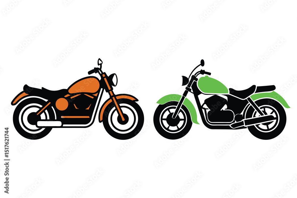 Obraz premium Motorbike Silhouette Vector Vintage Motorcycle Graphic Art