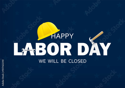 Labor Day, advertising, poster, banner, template with American flag. American labor day wallpaper. 