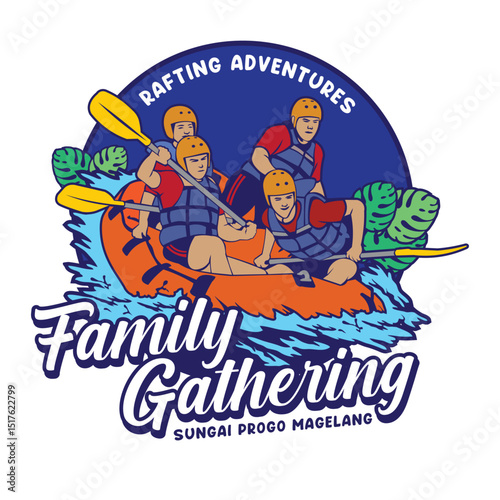Rafting river Adventures illustration, perfect for t shirt design