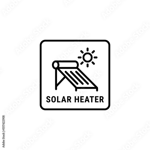 solar heater outline icon or solar heater label vector isolated. Best solar heater outline icon for websites, product packaging, and more about solar heater product.