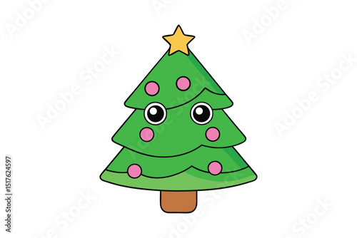 Christmas Tree Vector Art Design for Holiday Decorations