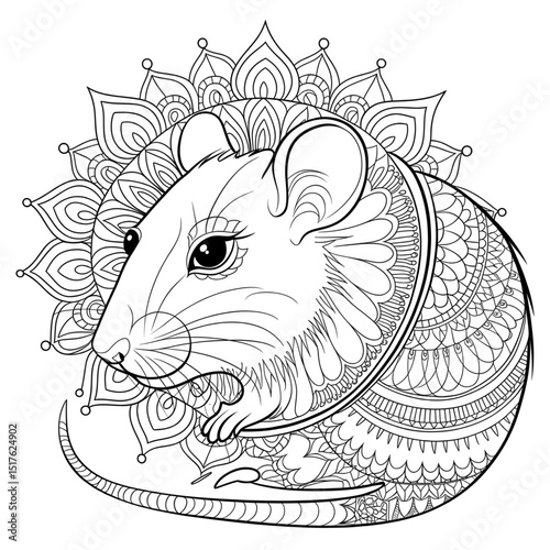vector illustration of a cartoon mouse