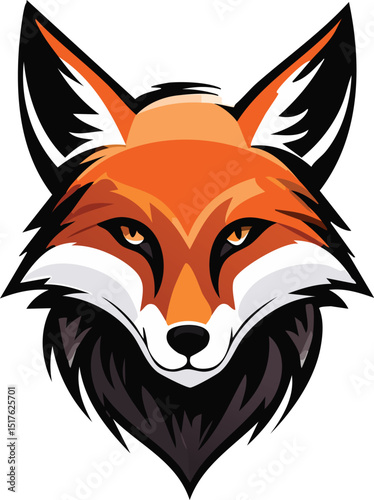 Striking fox head illustration with sharp lines and a bold, graphic style.