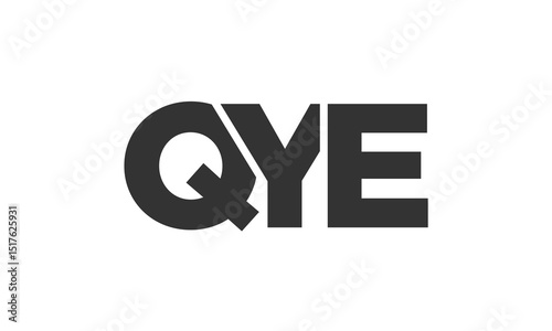 QYE logo design template with strong and modern bold text. Initial based vector logotype featuring simple and minimal typography. Trendy company identity.