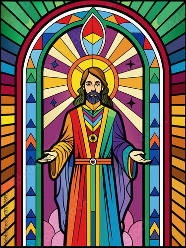 Jesus , Stained Glass Style, Full body , window temple	
sun, stained glass style, full body, window temple, glass, window, stained, church, stained glass, religion, cathedral, art, saint, religious, c