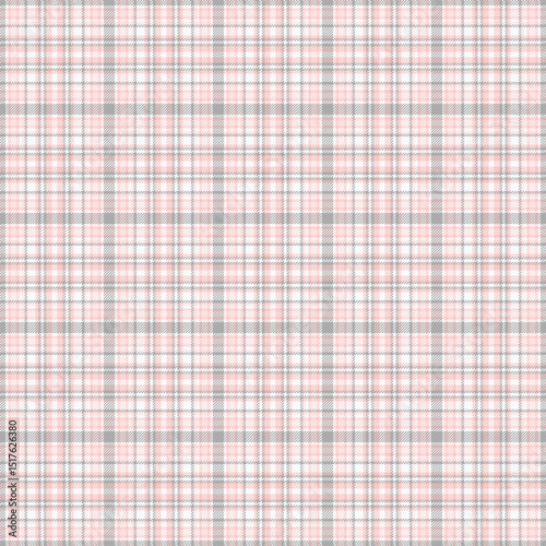 Suit fabric vector background, thread pattern texture seamless. Mid tartan check plaid textile in white and light colors.