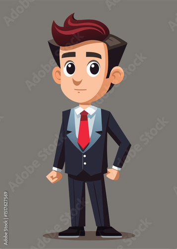 Vector illustration of a Confident businessman cartoon character.
