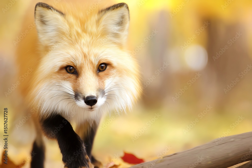 Fototapeta premium Red fox portrait in autumn colors