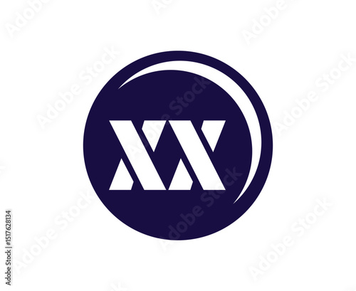 XX sport emblem or team logotype. Ball logo with a combination of Initial letter X and X for balls shop, sports company, training, club badge.