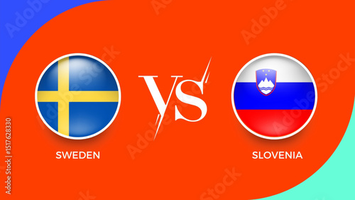 Sweden vs Slovenia flag in circle for UEFA PRELIMINARY and sports banner. vector illustrator Free Download Sweden vs Slovenia flag in circle for UEFA PRELIMINARY and sports banner. vector illustrator - GFXLoad