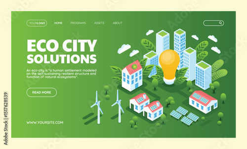 Eco City Solutions Isometric Landing page