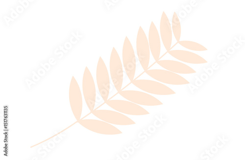 a pink twig on a white background,