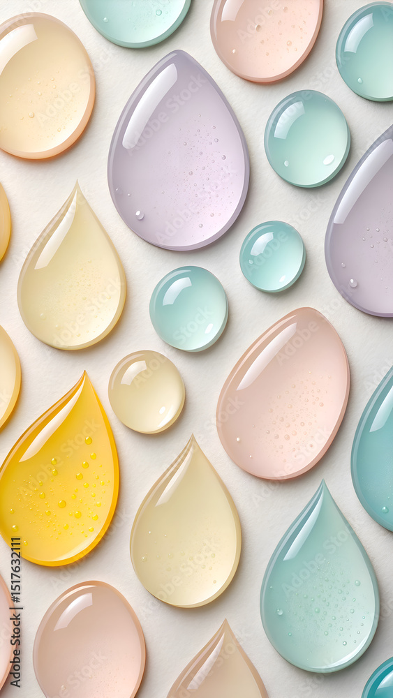 Fototapeta premium abstract background featuring soft, translucent and overlapping teardrop-shaped forms.