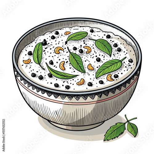 Close-up shot of a bowl of vibrant green coconut chutney, glistening with freshly-made mustard seed tempering, showcasing its texture and aroma.