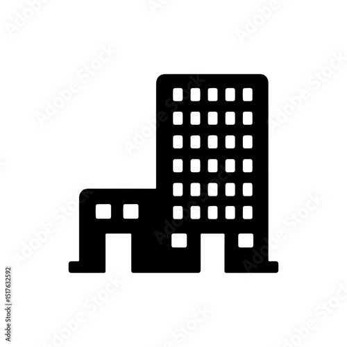 Black Silhouette Illustration of Building Address