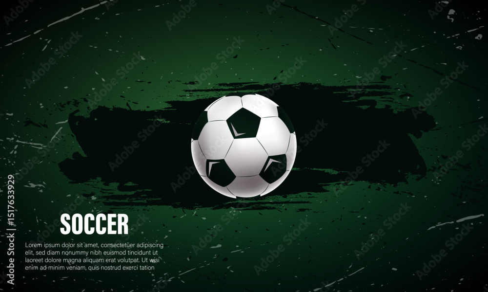 Fototapeta premium Soccer themed poster, sports horizontal background. vector illustration.