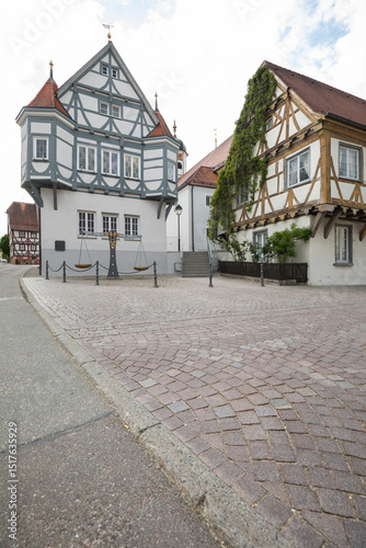 Historisches Herz: Altstadt von Hayingen mit Kirche und Fachwerkhäusern photo