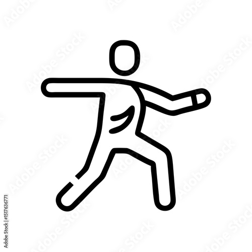 Person practicing tai chi in a minimal line art style  