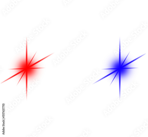 Set of sparkle light effect isolated on white background