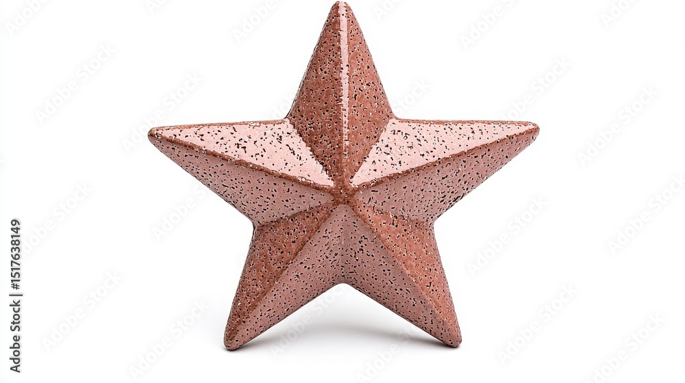 Obraz premium Rose Gold Glitter Star Decoration on White