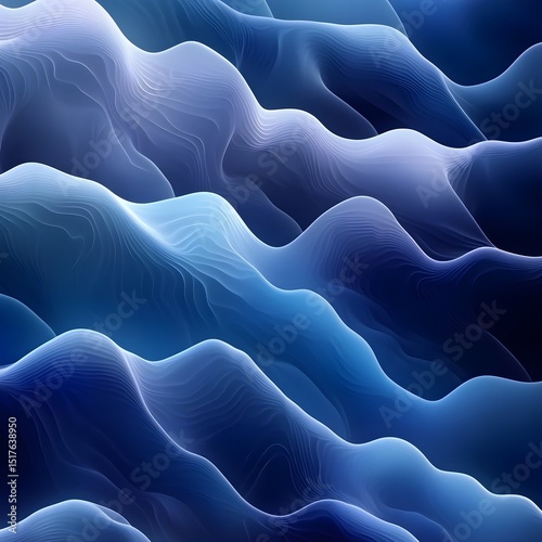 Indigo Navy Blue Gradient with Bright Light and Glow – Generative AI Abstract Texture Background