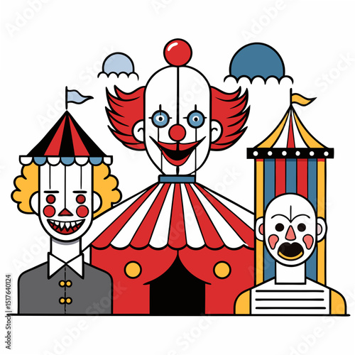 circus clown vector illustration