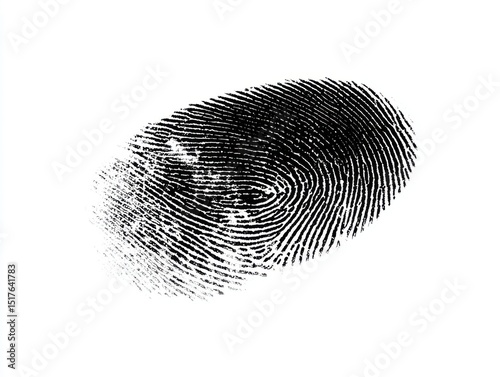 Black ink fingerprint on white background
