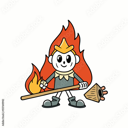 vector illustration of a burning fire