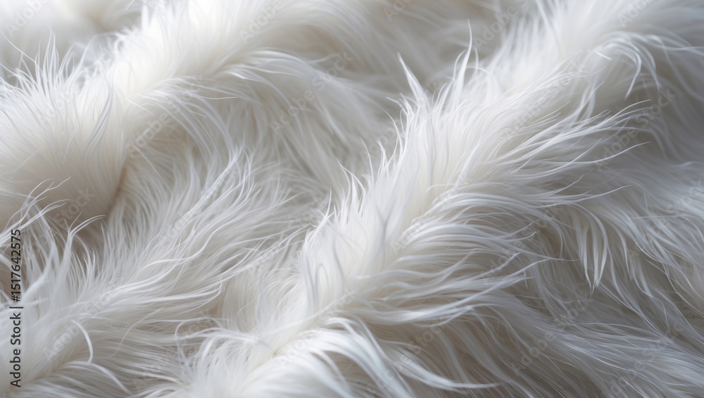 Fototapeta premium A plush white fabric blanket featuring long, fluffy NAP texture