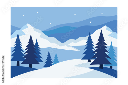 vector illustration of a winter landscape