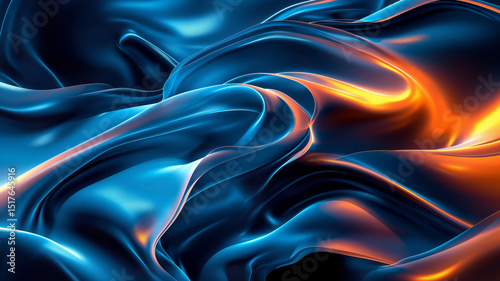 Wallpaper Mural Dark colorful abstract wavy wallpaper. Curvy background with modern colors. Generative ai Torontodigital.ca