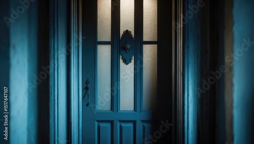 Doors Slightly Ajar for Light: Vintage Monochrome Scene
