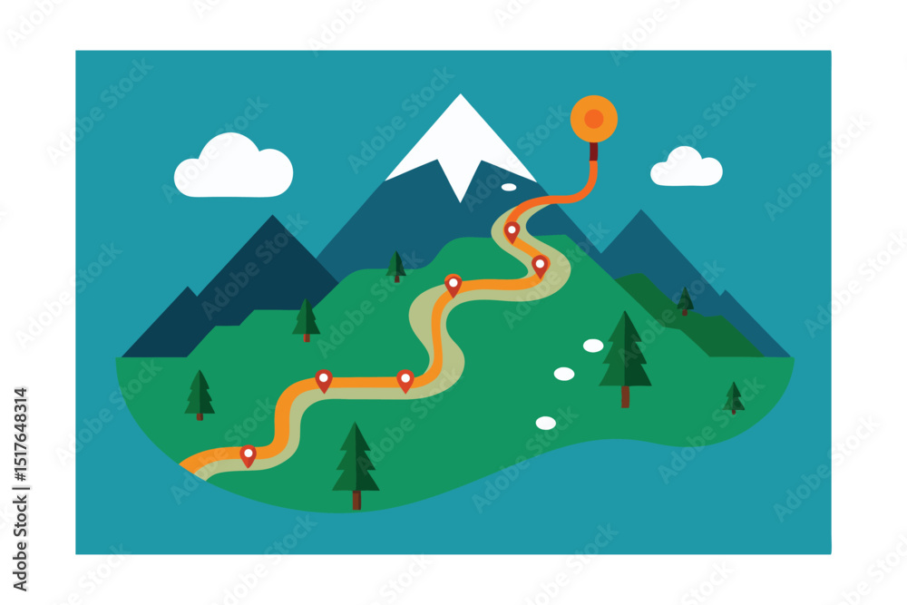 Naklejka premium vector illustration of mountain landscape