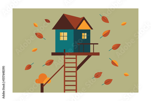 house with tree