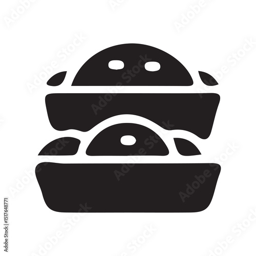 vector illustration of a black and white burger